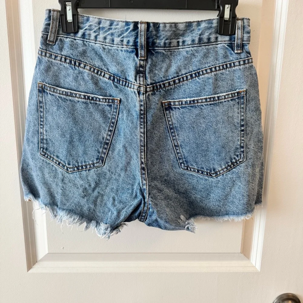 High Rise Ripped Jean Shorts - Picture 2 of 6